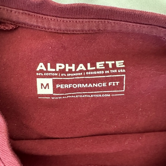 ALPHALETE LONG SLEVE SHIRT - Burgundy size Medium - Picture 3 of 3